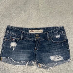 Y2K Hollister Low Rise Blue Distressed Jean Shorts